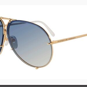 Porsche Design Gold Frame with Blue Lenses Sunglasses